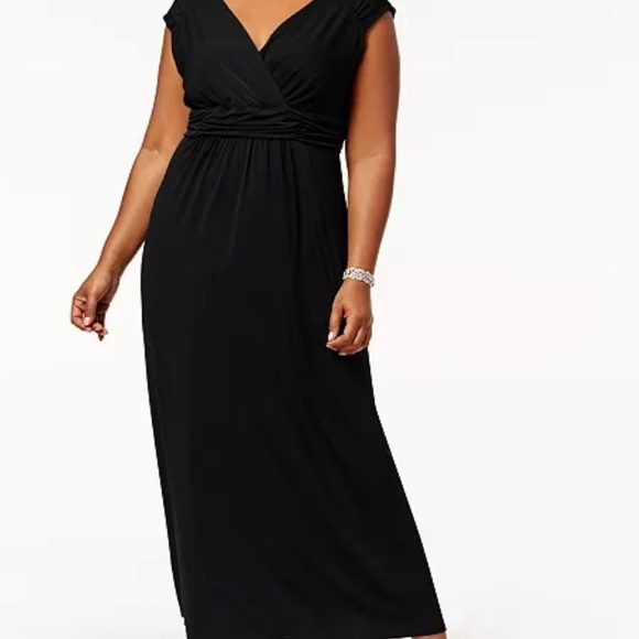 Never Worn NY Collection Plus Ruched Maxi Dress 1X - Picture 1 of 8